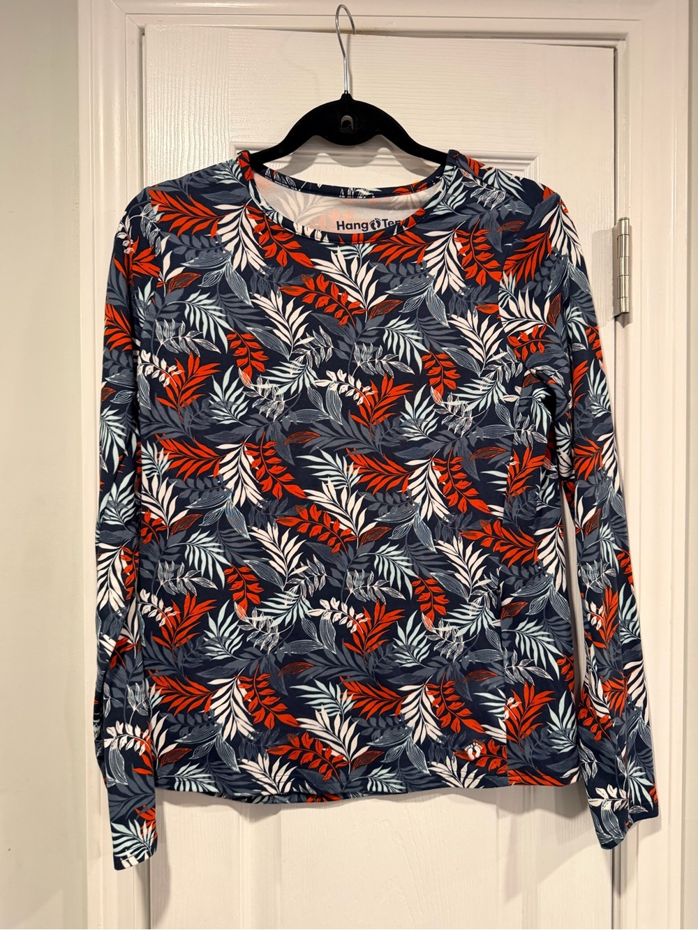 NWT Hang Ten Size S UPF 50+ Tropical Floral Long Sleeve Rash Guard Swim Shirt